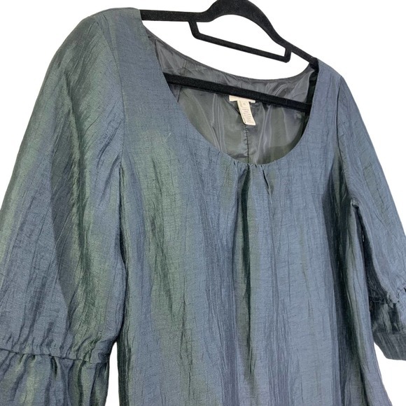 J. CREW Dark Green Ruffle Linen Sheath Dress - Picture 3 of 14